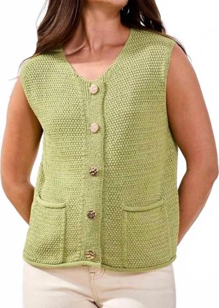 Tribal Sweater Vest In Kiwi Zest