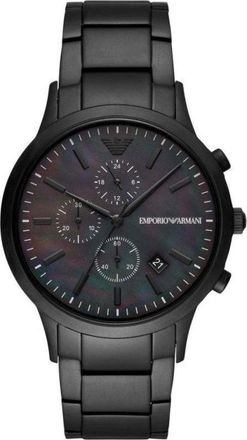 Emporio Armani Accessoires, Heren, Zwart, ONE Size, Klassiek Chronograaf Horloge