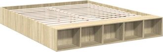 vidaXL Bed Frame without Mattress Sonoma Oak 200x200 cm Vidaxl