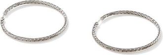 John Hardy Carved Chain Hoop Earrings, Silver, 50mm at Nordstrom
