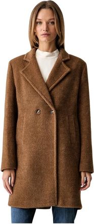 Fracomina Double-Breasted Coat - Dames - Mantel - Bruin - M - Jassen