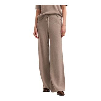 Bugatti Broeken, Dames, Beige, S, Wol, Ribbed Knit Broeken
