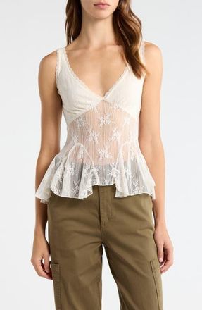 PacSun Romee Lace Tank in White at Nordstrom, Size Medium