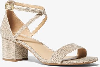 Michael Kors Serena Flex Glitter Chain-Mesh Sandal