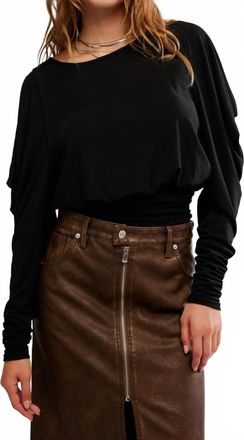 Free People Moxie Long Sleeve Top In Black