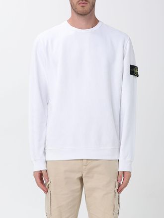 Stone Island Felpa girocollo in jersey di cotone con patch logo Compass