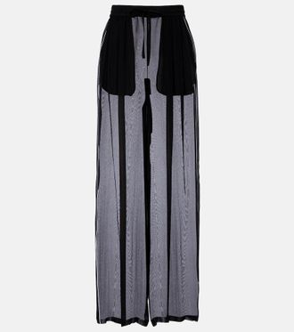 Dolce & Gabbana Sheer silk wide-leg pants