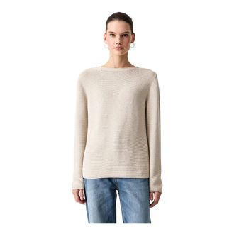 Marc O'Polo Gebreide trui met ronde hals - Dames - Truien - Beige - Maat: L Katoen