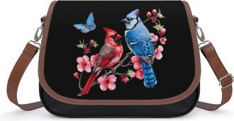 Generic Blue Jay Cardinal1 Bird Butterfly Fashion Womens Crossbody Bags Novelty Handbag Shoulder Bag Purse