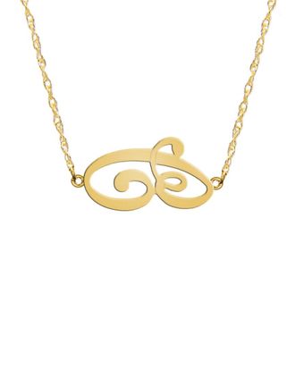 Jane Basch 22K over Silver A-Z Sideways Script Initial Necklace (A-Z)