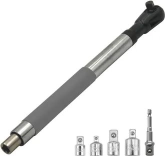 OEM Llave De Extensi&oacute;n Acodada Yuehisy, Cabezal Fijo De 1/2 Pulgada Con 4 Adaptadores, Eje Giratorio De Acero De Tungsteno Para Reparaci&oacute;n De Fontaner&iacute;a Y