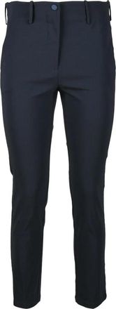 Liviana Conti Slim-Fit Midnight Blue Stretch Trousers with Tailored Detailing