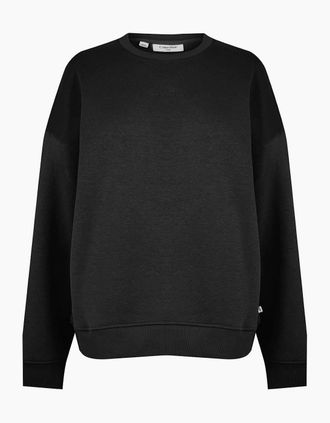 Calvin Klein Womens Crew Neck Regular Fit Sweatshirt - Black - Size: 16