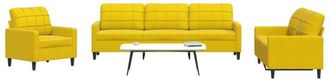 vidaXL Vidaxl - Juego De Sof&aacute;s Con Cojines 4 Piezas Terciopelo Amarillo