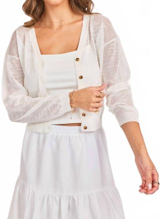 Sadie & Sage Womens Evie Button Front Cardigan In White