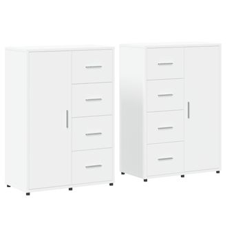 vidaXL Vidaxl - Aparadores 2 Unidades Madera De Ingenier&iacute;a Blanco 60x31x84 Cm