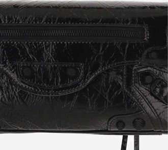 Balenciaga Womens Le Cagole Shoulder Bag Small Black Lambskin