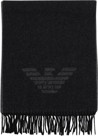 Emporio Armani Winter Scarves, male, Gray, Size: ONE SIZE Eagle Logo Wool Scarf