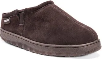 Muk Luks Matt Faux Shearling Lined Suede Slipper in Chocolate at Nordstrom, Size 11