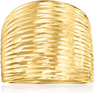 Canaria Canaria Italian 10kt Yellow Gold Diamond-Cut Dome Ring