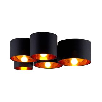 Lindby Lindby - L&aacute;mpara De Techo laurenz En Negro Textura, Tela, Tejido, Seda