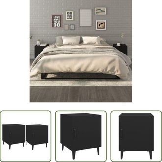 vidaXL Comodino nero - Comodini 2 pz Neri in Legno Multistrato