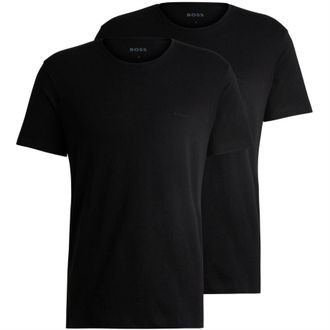 HUGO BOSS T-shirt voor heren met relaxte pasvorm (set van 2) (Zwart)