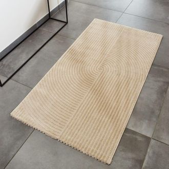 Nazar Rugs Alfombra beige en relieve - 80x150