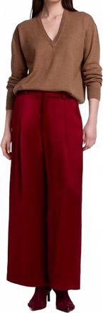 Smythe Cropped Pleated Trousers In Crimson