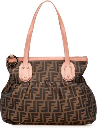 Fendi Borsa tote Chef piccola in tela con motivo Zucca 2000-2010 - Marrone