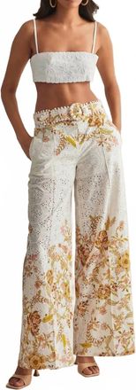 Hemant & Nandita Flared Pants With Buckle Belt In Off White