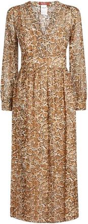 Max Mara Geneve Leopard Silk Dress Size S