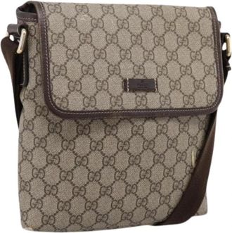 Gucci Pre-owned Vintage GG Canvas Schoudertas - Dames - Vintage Schoudertas - Beige - ONE Size - Leer - Vintage