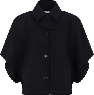 Max Mara Box Crop Cape - Dames - Overhemden - Blauw - S/M - Katoen - Overhemden