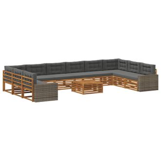 vidaXL Juegos De Sof&aacute;s 11 Uds. Madera De Acacia S&oacute;lida Vidaxl