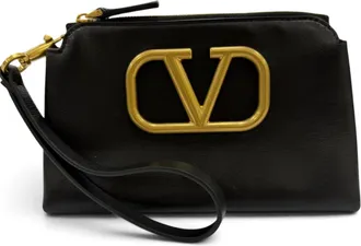 Valentino Black Leather Pouch (Pre-Owned)