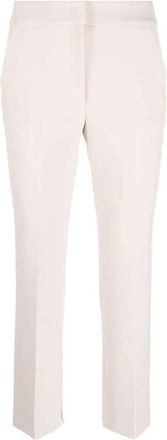 PESERICO High-Waist Straight-Leg Beige Trousers