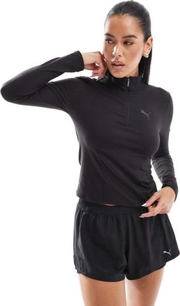Puma Evolve - Top da allenamento nero con zip corta
