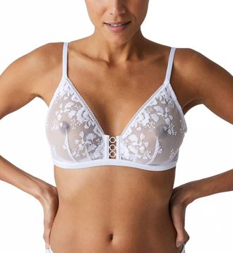Simone P&eacute;r&egrave;le Orphee Sheer Plunge Bra In White