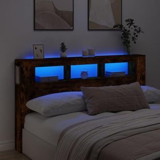 vidaXL Vidaxl - Testiera led Rovere Fumo 180x18,5x103,5 cm Legno Multistrato