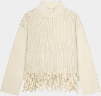 Rails Lise Fringe Mock-Neck Sweater