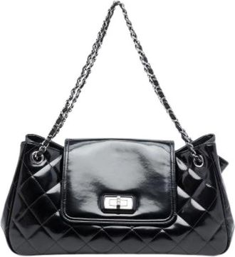 Chanel Pre-owned Vintage Flap Shoulder Bag - Dames - Vintage Schoudertas - Zwart - ONE Size - Leer - Vintage