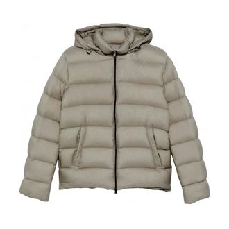 Herno Down Jackets, male, Beige, Size: M Lightweight Matt Beige Puffer Jacket