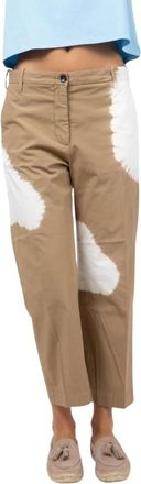 Nine In The Morning Lavinia Crop Broek - Dames - Vrijetijds broeken - Beige - W26 - Broeken