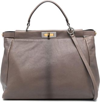 Fendi 2010s Peekaboo leather tote bag - women - Leather - One Size - Brown