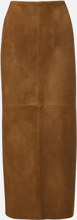 Nour Hammour Selly suede midi skirt