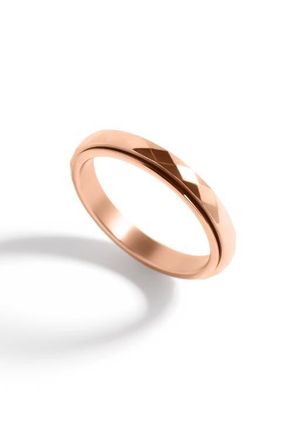 Mint & Lily Dainty Hammered Band Spinning Fidget Ring in Rose Gold-Tone at Nordstrom, Size 12