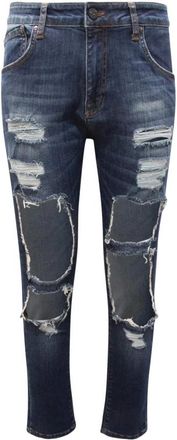 Jijil Gedistresseerde Blauwe Broek - Dames - Slim Fit Jeans - Blauw - W27 - Jeans