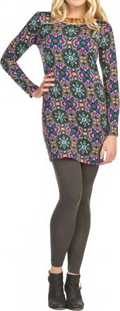 Papillon Kalidoscope Print 3/4 Sleeve Sweater Dress In Multi