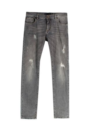 Dolce & Gabbana Dolce & Gabanna Distressed Grey Slim-Fit Jeans Size 34